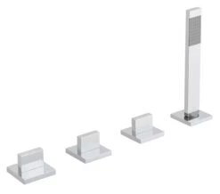 Vado Geo Chrome 4 Hole Bath Shower Mixer Set Without Spout