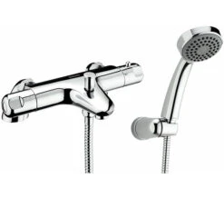 Deva Dynamic Pillar Mounted Thermostatic Chrome Bath Shower Mixer Tap