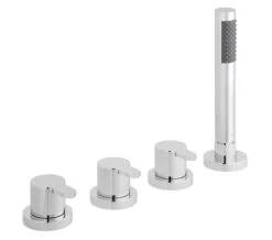 Vado Sense Chrome 4 Hole Bath Shower Mixer Set Without Spout