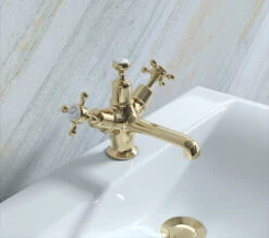 Burlington Basin Mixer Tap With Claremont Handles And Click Clack Waste