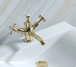 Burlington Basin Mixer Tap With Pop-Up Waste And Claremont Handles