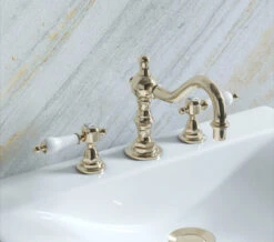 Heritage Glastonbury 3 Taphole Swivel Basin Mixer Tap With Levers