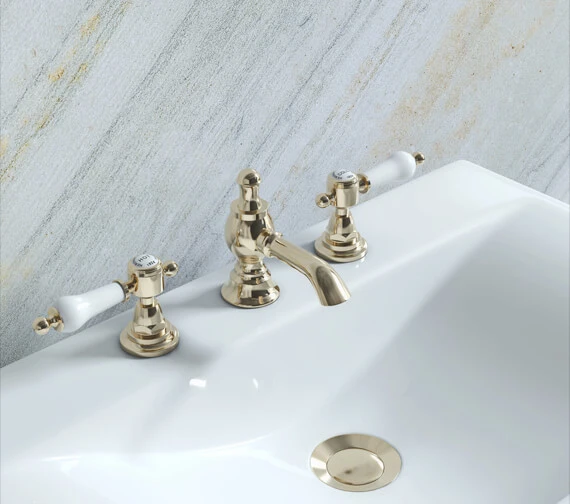 Heritage Glastonbury 3 Taphole Basin Mixer Tap With Levers 9 Heritage Glastonbury 3 Taphole Basin Mixer Tap With Levers - Image 7