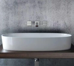 Vado Geo Chrome Wall Mounted 3 Hole Basin Mixer Tap