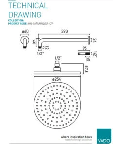 Vado Saturn 254mm Single Function Round Fixed Shower Head 12 Vado Saturn 254mm Single Function Round Fixed Shower Head -Duravit Store M700 2023 2 17 12 36 32 17