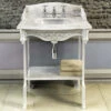 Burlington Carrara Marble Slab And Basin With Aluminium Washstand