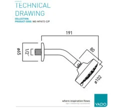 Vado Wall Mounted Multi Function Fixed Chrome Shower Head With Arm -Duravit Store M700 2023 2 17 7 19 14 446