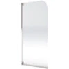 Aqualux Aqua 4 Polished Silver Finish Clear Glass 800mm Half Frame Bath Screen