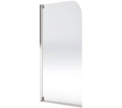 Aqualux Aqua 4 Polished Silver Finish Clear Glass 800mm Half Frame Bath Screen