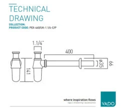 Vado Chrome Bottle Trap 5 Vado Chrome Bottle Trap -Duravit Store M700 2023 2 3 8 54 5 104