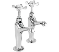 Deva Coronation Half Inch High Neck Chrome Kitchen Sink Taps