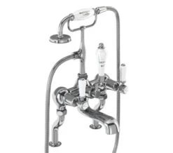 Burlington Deck Mounted Bath Shower Mixer Tap With Kensington Handles