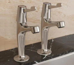 Bristan Value Lever High Neck Chrome Pillar Taps