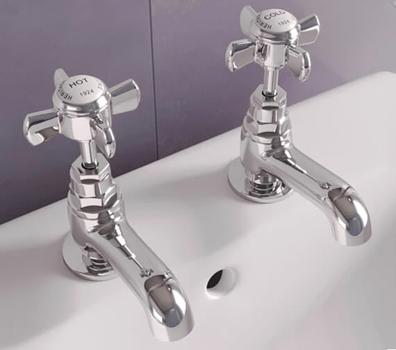 Heritage Dawlish Short Nose Pair Of Basin Pillar Taps 3 Heritage Dawlish Short Nose Pair Of Basin Pillar Taps