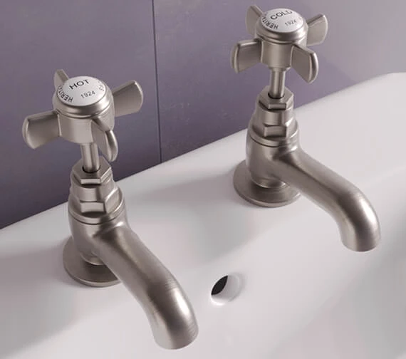 Heritage Dawlish Short Nose Pair Of Basin Pillar Taps 10 Heritage Dawlish Short Nose Pair Of Basin Pillar Taps - Image 8