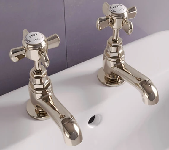 Heritage Dawlish Short Nose Pair Of Basin Pillar Taps 11 Heritage Dawlish Short Nose Pair Of Basin Pillar Taps - Image 9