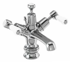 Burlington Kensington Handle Basin Mixer Tap With Waste And Regent Base