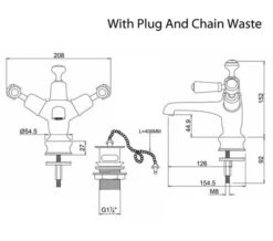Burlington Kensington Handle Basin Mixer Tap With Waste And Regent Base -Duravit Store M700 2023 2 8 8 3 33 432