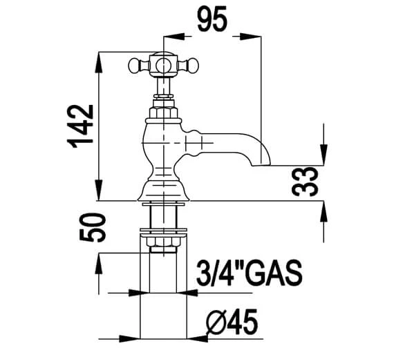 Silverdale Victorian Pair Of Bath Pillar Tap 4 Silverdale Victorian Pair Of Bath Pillar Tap - Image 2