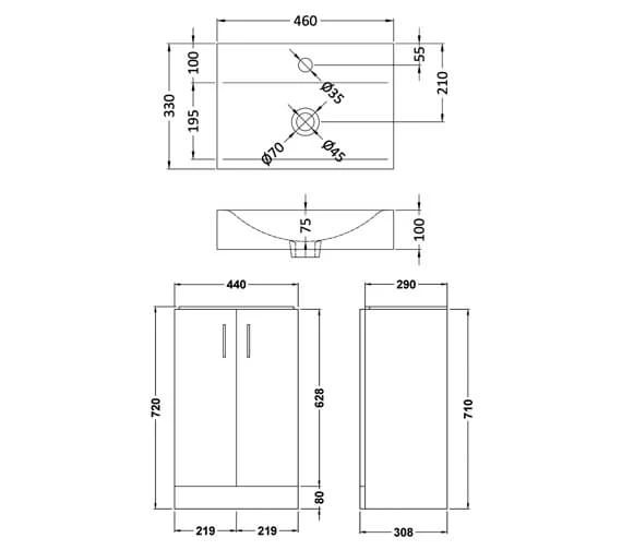 Nuie Mayford Floor Standing Gloss White Cabinet And Basin 5 Nuie Mayford Floor Standing Gloss White Cabinet And Basin - Image 3