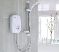 Mira Vigour Thermostatic Power Shower White And Chrome 1.1532.353