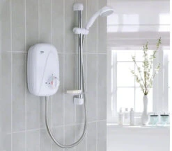 Mira Vigour Manual Power Shower White And Chrome