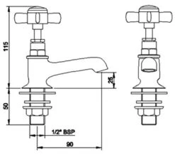 Nuie Beaumont Chrome Pair Of Basin Pillar Taps -Duravit Store M700 2023 4 17 8 28 23 529