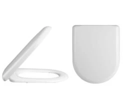 Nuie Standard D-Shaped Top Fix Soft Close White Toilet Seat And Cover