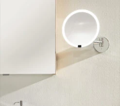 Smedbo Outline Polished Chrome Shaving Make-Up Mirror With LED Technology