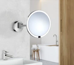 Smedbo Outline Polished Chrome Shaving Make-Up Mirror With LED Technology -Duravit Store M700 2023 4 3 13 24 11 293