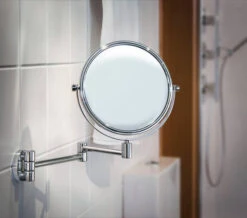 Smedbo Outline Chrome Swing Arm Shaving And Make Up Mirror Round