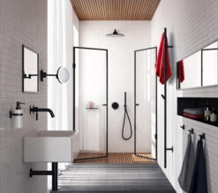 Smedbo Outline Wall Mounted Shaving And Make-Up Mirror With Light