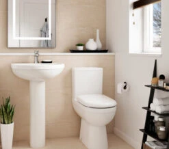 Nuie Ivo 375 X 625mm White Close Coupled Comfort Height WC Pan And Cistern -Duravit Store M700 2023 4 5 5 7 8 556