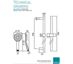 Vado Atmosphere Air Injected Single Function Slide Rail Shower Kit -Duravit Store M700 2023 4 7 11 4 17 550