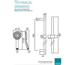 Vado Atmosphere Air Injected Single Function Slide Rail Shower Kit -Duravit Store M700 2023 4 7 11 4 46 736