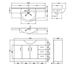 Nuie Mayford 1200mm Floor Standing White 3 Door 3 Drawer Cabinet And Basin -Duravit Store M700 2023 4 7 9 18 31 837