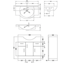 Nuie Mayford Gloss White 3 Door And 2 Drawer Vanity Unit And Basin -Duravit Store M700 2023 5 24 13 8 27 23