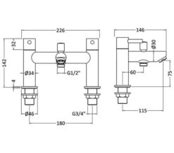 Nuie Series 2 Chrome Deck Mounted Bath Shower Mixer Tap -Duravit Store M700 2023 5 25 15 22 18 351