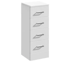 Nuie Mayford 300 X 766mm 4 Drawer Floor-Standing Gloss White Furniture Unit -Duravit Store M700 2023 5 27 12 16 38 896