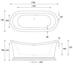 Heritage Orford 1700 X 740mm Freestanding Double Ended Acrylic Bath 7 Heritage Orford 1700 X 740mm Freestanding Double Ended Acrylic Bath -Duravit Store M700 2023 5 27 9 54 1 413