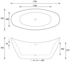 Heritage Hylton Freestanding Copper Effect Acrylic Bath 1735 X 730mm -Duravit Store M700 2023 5 30 12 14 12 916