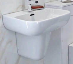 Joseph Miles Jude 600mm X 400mm 1 Taphole Basin With Semi Or Full Pedestal