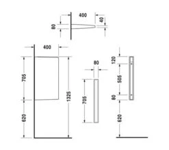 Duravit Starck 3 White Ceramic Urinal Partition 705 X 400mm - 8500000000 -Duravit Store M700 2023 5 31 11 32 13 24
