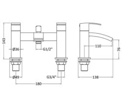 Nuie Vibe Chrome Deck Mounted Bath Shower Mixer Tap -Duravit Store M700 2023 6 10 7 22 27 938