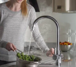 Abode Prostream 3 In 1 Swan Spout Monobloc Kitchen Sink Mixer Tap