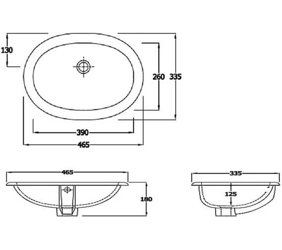 RAK Lily Over Counter White Vanity Bowl 460mm - LILYOCVB 4 RAK Lily Over Counter White Vanity Bowl 460mm - LILYOCVB - Image 2