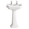 Heritage Granley Deco 550mm 2 Taphole Medium Basin