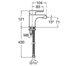 Roca L20 Chrome Bidet Mixer Tap With Retractable Chain -Duravit Store M700 2023 6 5 10 23 26 389
