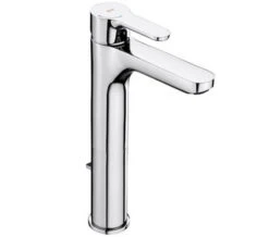 Roca L20 Chrome Extended Height Basin Mixer Tap With Pop-Up Waste