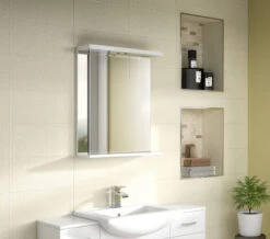 Nuie Mayford Gloss White Mirror With Light Canopy